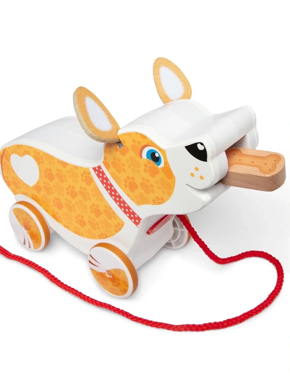 Melissa & Doug Feed, Walk & Poo Pup Wooden Preschool Pull Toy Ages 18m +